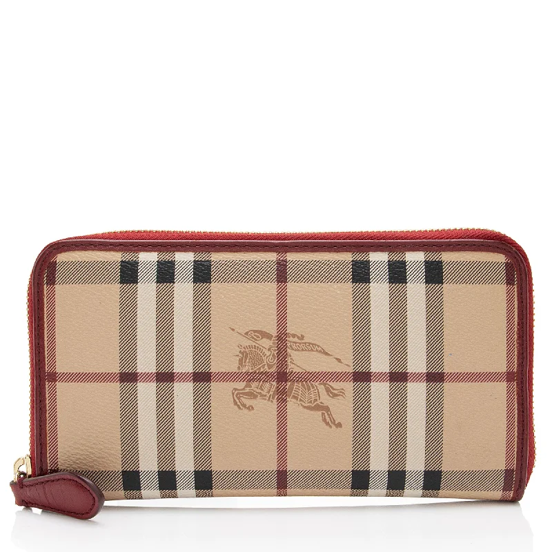 Burberry bags for fashion-forward women -Burberry Haymarket Check Zip Around Wallet (SHF-8zBWAj)