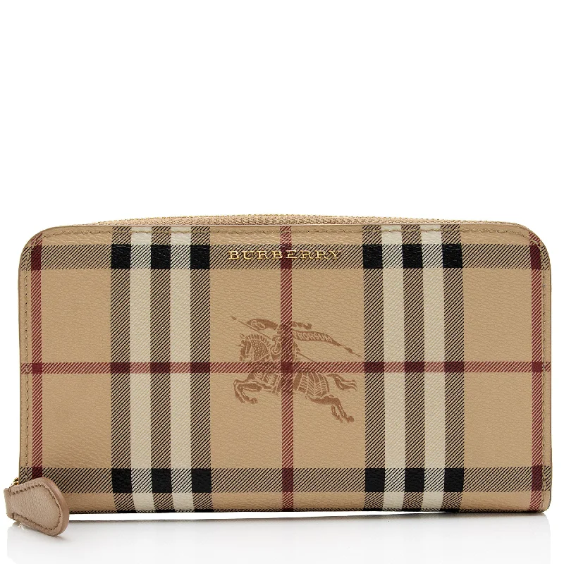 Burberry bags for fashion-conscious women -Burberry Haymarket Check Zip Around Wallet (SHF-T4rgfq)