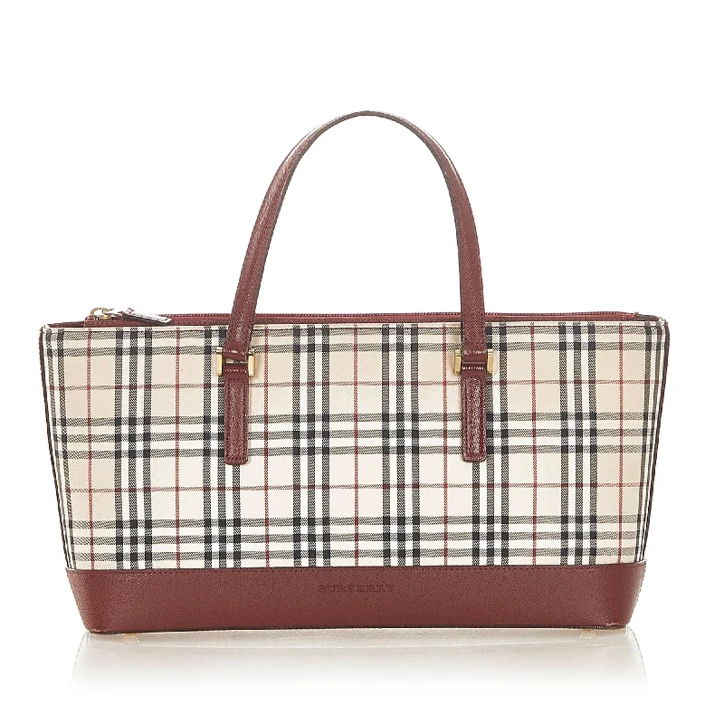 Burberry handbags with exclusive charm -Burberry House Check Canvas Handbag (SHG-20443)