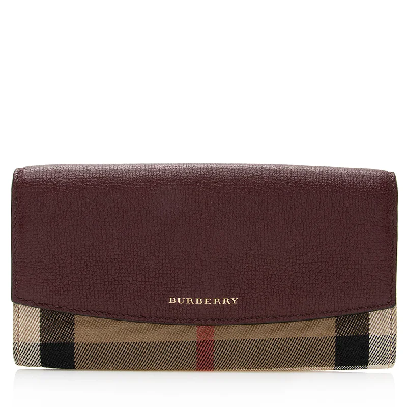 Burberry bags with premium stitching -Burberry House Check Continental Wallet (SHF-20805)