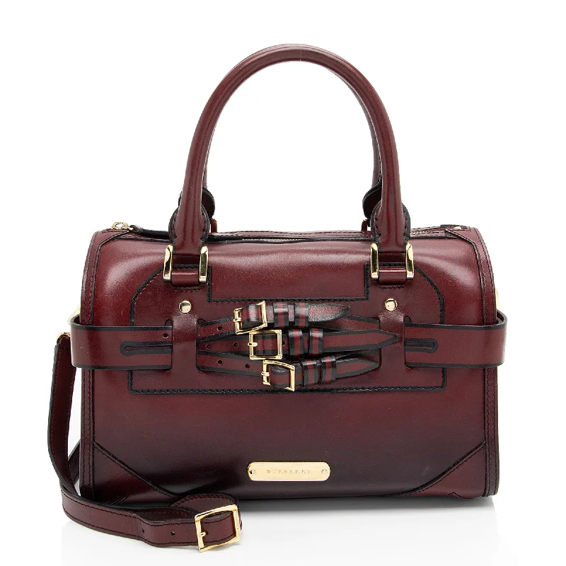 Burberry bags with refined plaid patterns -Burberry Leather Bridle Alchester Medium Bowling Bag (SHF-6975R8)