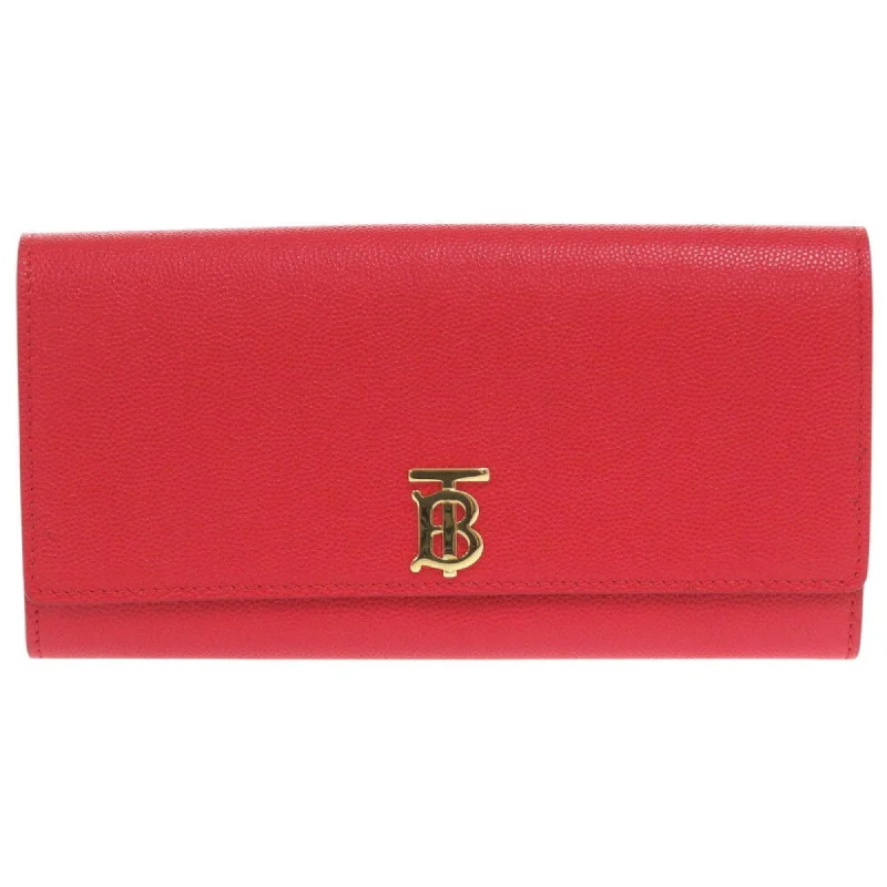 Burberry bags for casual elegance -Burberry Leather Red Bi-fold Long Wallet 1914BURBERRY