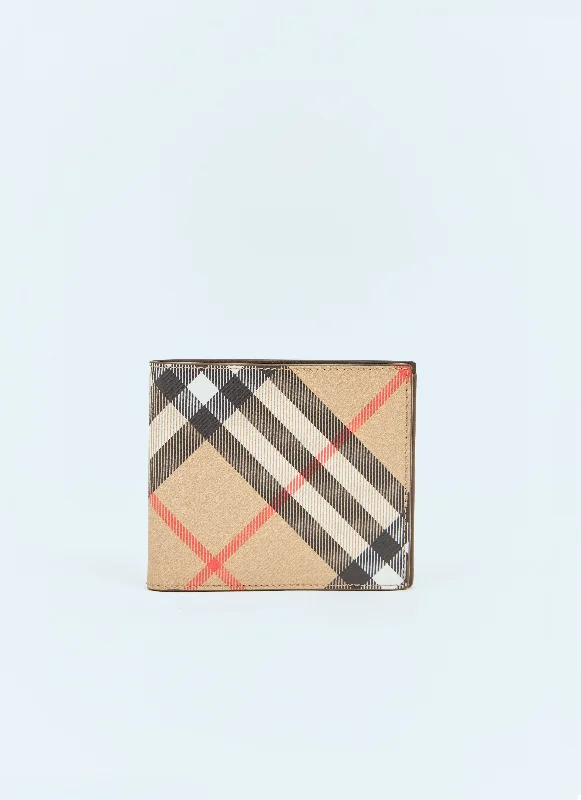 Burberry bags with signature plaid design -Burberry Men Check Bi-Fold Wallet