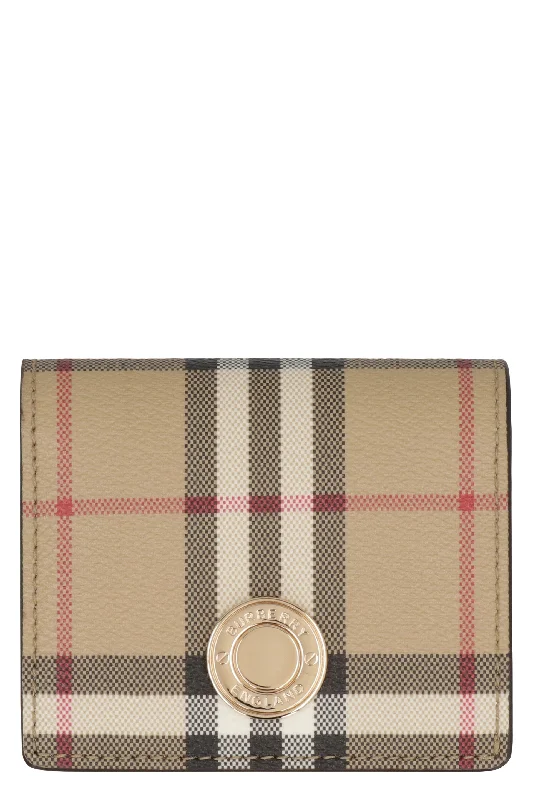 Burberry bags with luxury fabric accents -BURBERRY Mini Check Print Wallet