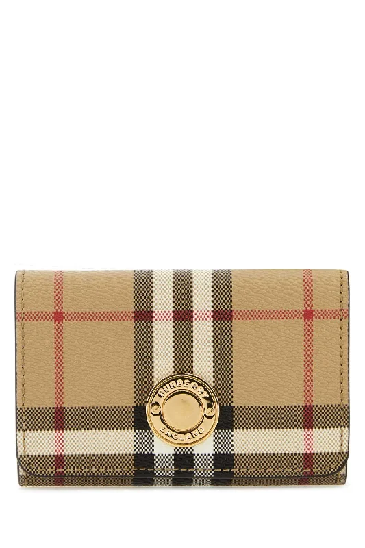 Burberry leather handbags with classic appeal -BURBERRY Mini Printed Canvas Wallet