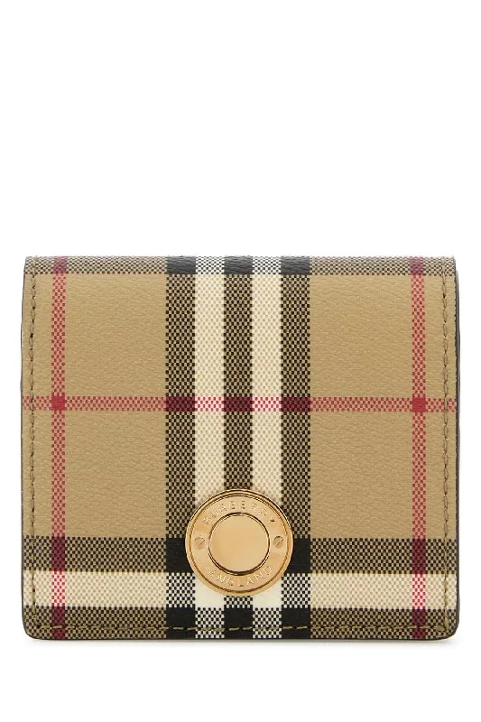 Burberry leather bags with unique detailing -BURBERRY Mini Printed Canvas Wallet