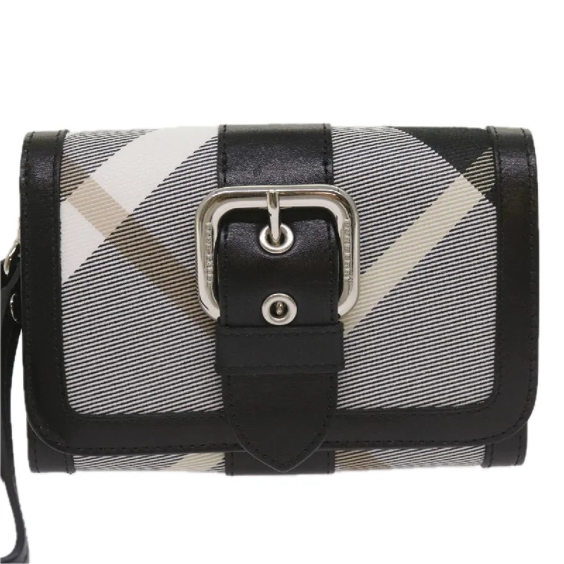 Burberry handbags with timeless craftsmanship -BURBERRY Nova Check Wallet Nylon Gray Black  bs12103