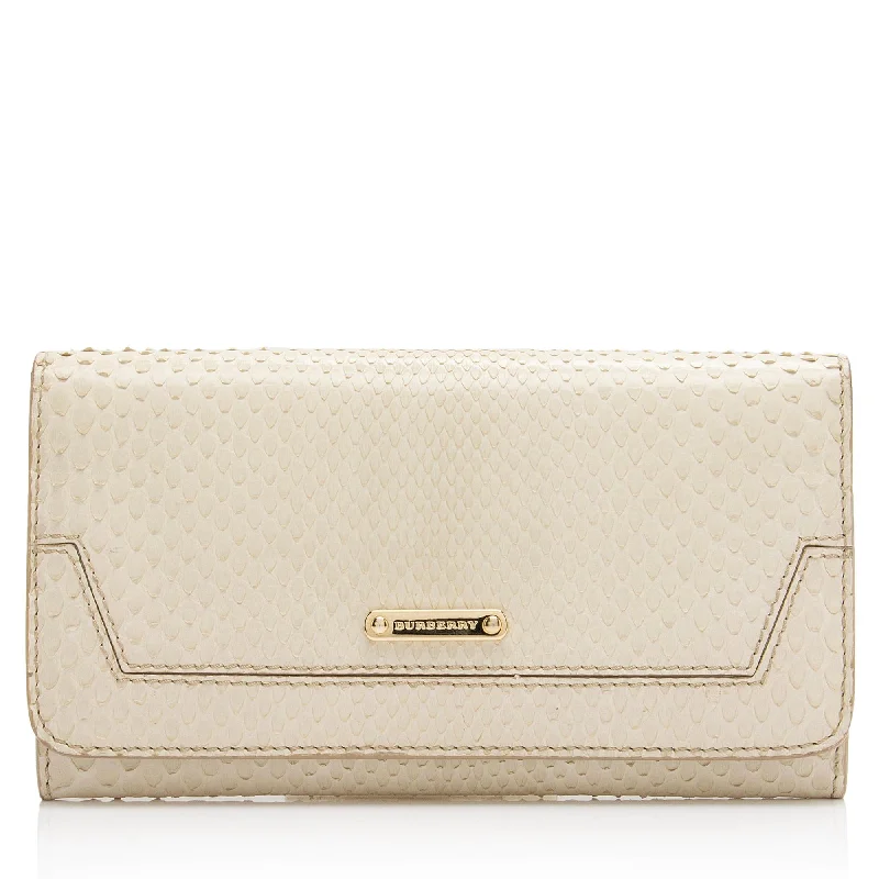 Burberry handbags with signature metal detailing -Burberry Python Penrose Continental Wallet (SHF-2zVyRI)