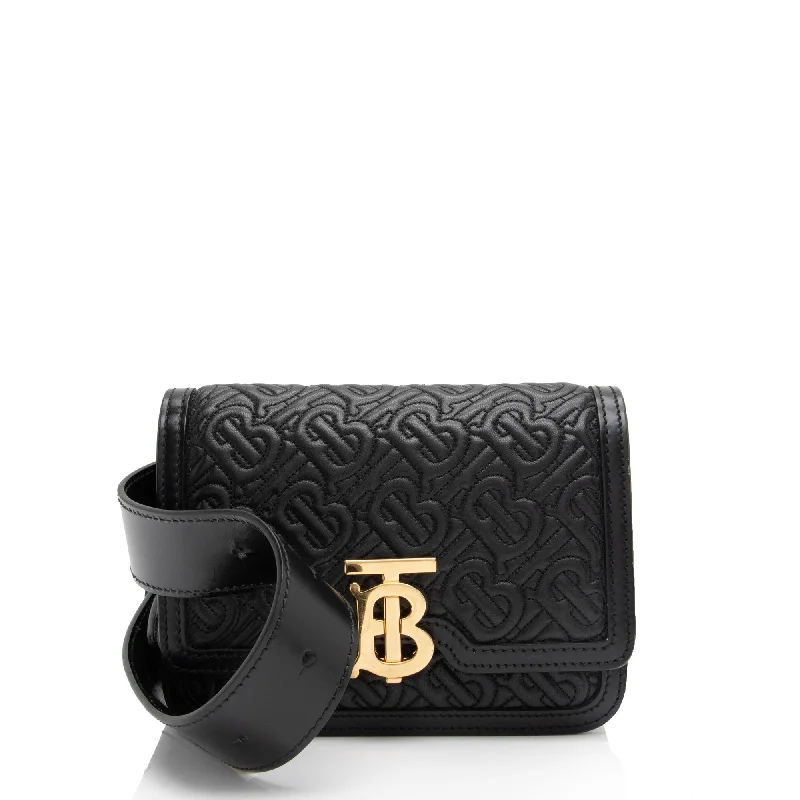 Burberry luxury handbags with refined stitching -Burberry TB Monogram Embossed Leather Belt Bag (SHF-o46uwN)