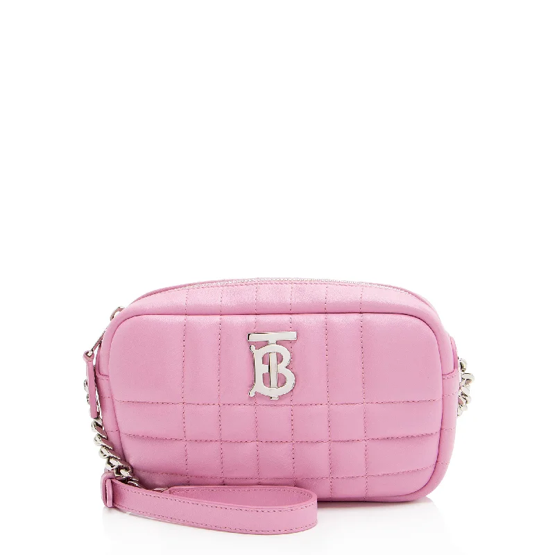 Burberry handbags with exclusive accents -Burberry Quilted Lambskin TB Lola Mini Camera Bag (SHF-T3bXPr)