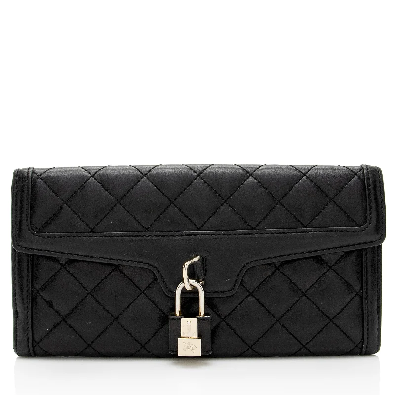 Burberry bags for professional use -Burberry Quilted Leather Lock Wallet (SHF-07WRIm)