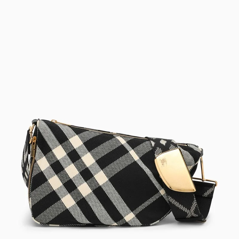 Burberry bags for timeless fashion trends -Burberry Shield Medium Bag With Black/Calico Check Pattern Women