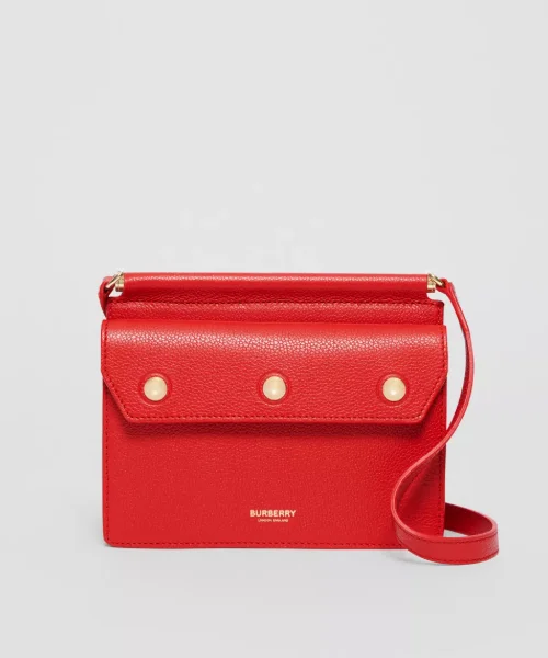 Burberry bags for luxurious wardrobes -Burberry Small Leather Title Bag With Pocket Detail Red