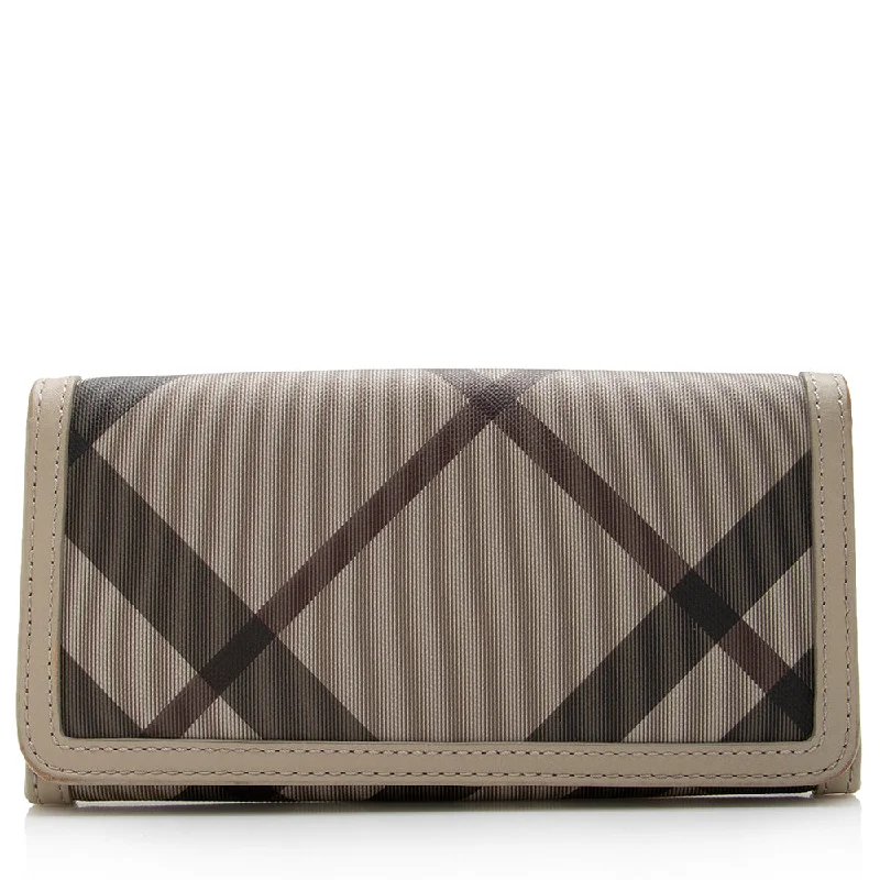 Burberry bags with sophisticated colors -Burberry Smoked Check Continental Wallet (SHF-17591)