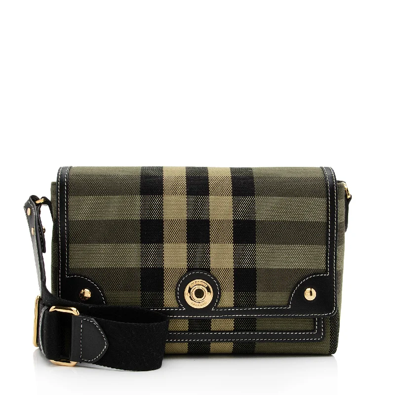 Burberry handbags with timeless appeal -Burberry Tartan Check Calfskin Note Bag (SHF-Ek9q6h)