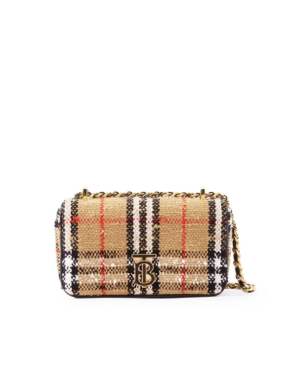 Burberry handbags with bold, stylish patterns -Mini Lola Bag in Burberry Check Monogram