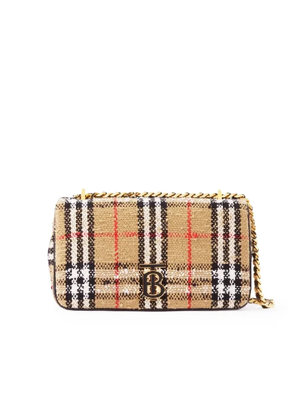 Burberry bags for timeless elegance -Small Lola Bag in Burberry Check Monogram