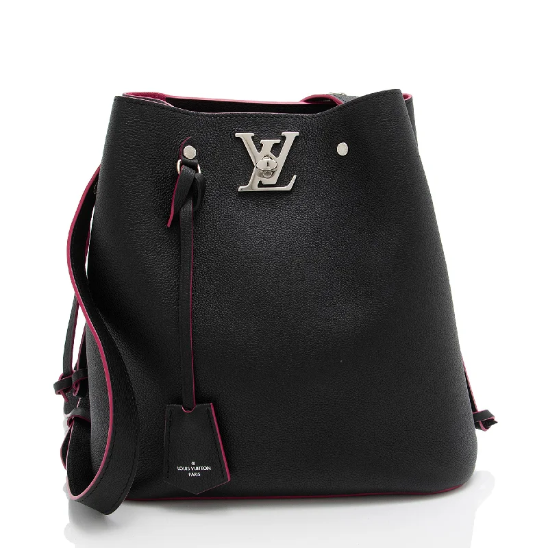 Louis Vuitton bags for iconic fashion -Louis Vuitton Calfskin Lockme Bucket Bag (SHF-nWTqG4)