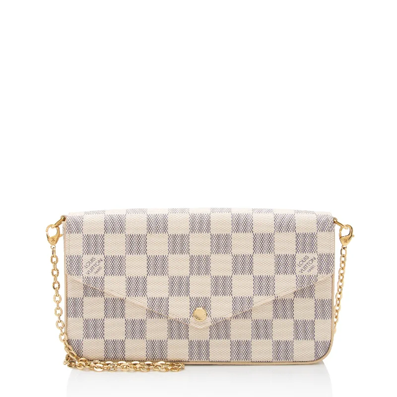 Louis Vuitton handbags with timeless appeal -Louis Vuitton Damier Azur Felicie Pochette (SHF-l9K2SC)