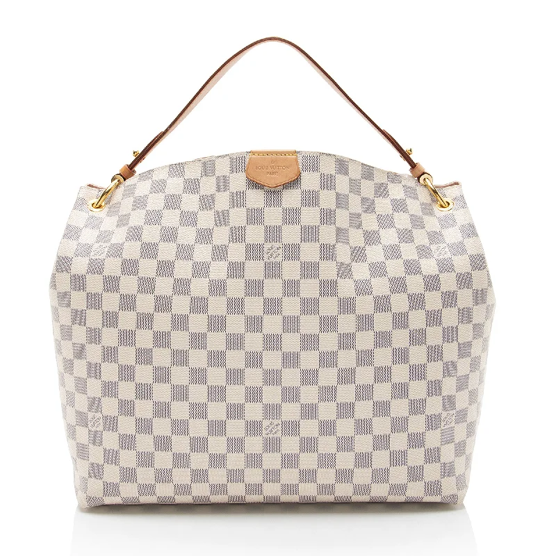 Louis Vuitton handbags with premium leather -Louis Vuitton Damier Azur Graceful MM Hobo (SHF-zPf5Di)