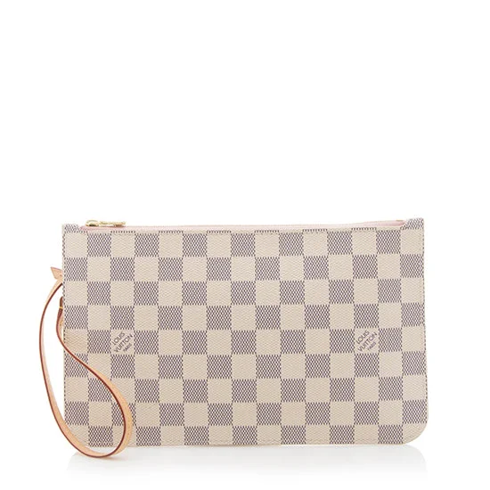 Louis Vuitton luxury handbags for sophisticated women -Louis Vuitton Damier Azur Neverfull MM Pochette (SHF-19777)