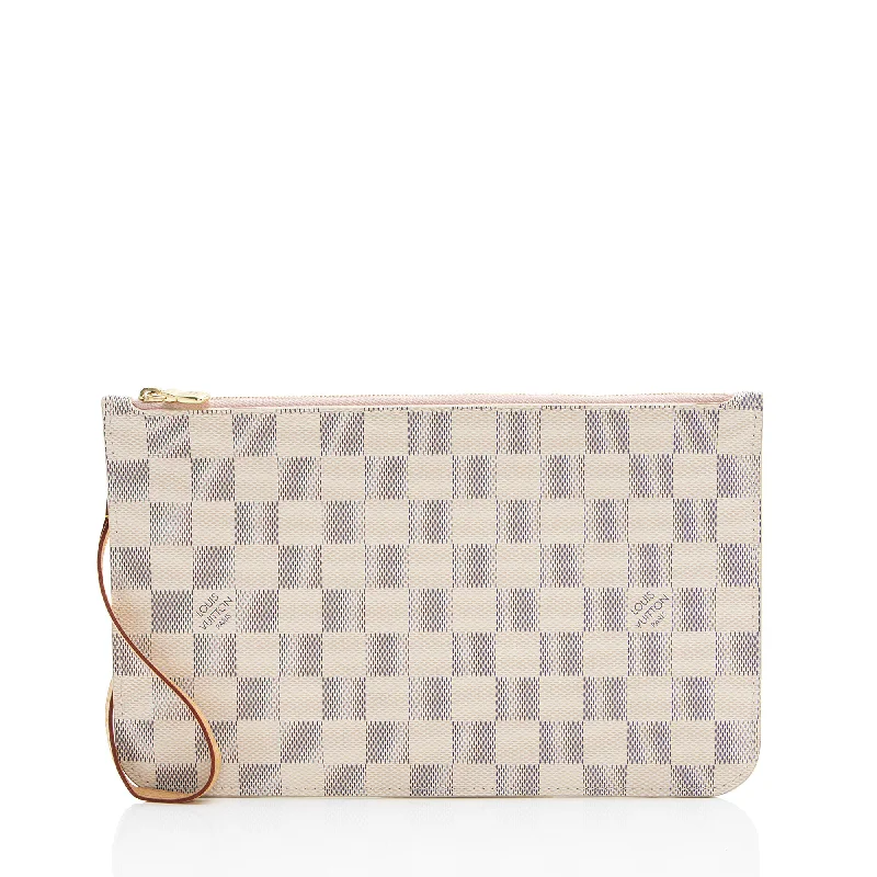 Louis Vuitton bags for sophisticated fashion lovers -Louis Vuitton Damier Azur Neverfull MM Pochette (SHF-2fz9bL)