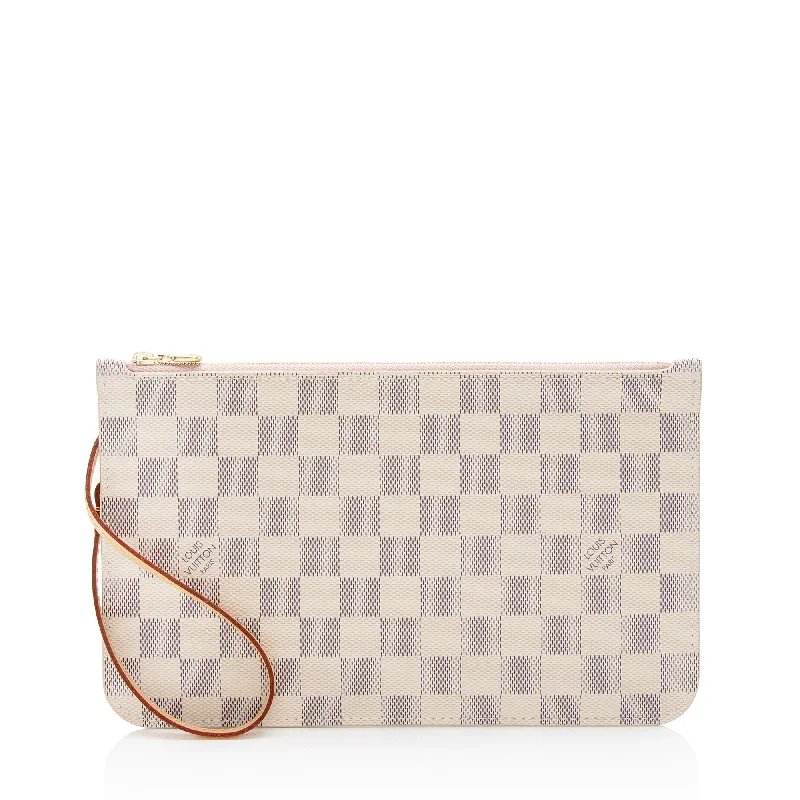 Louis Vuitton handbags for special occasions -Louis Vuitton Damier Azur Neverfull MM Pochette - FINAL SALE (SHF-J7z27Y)