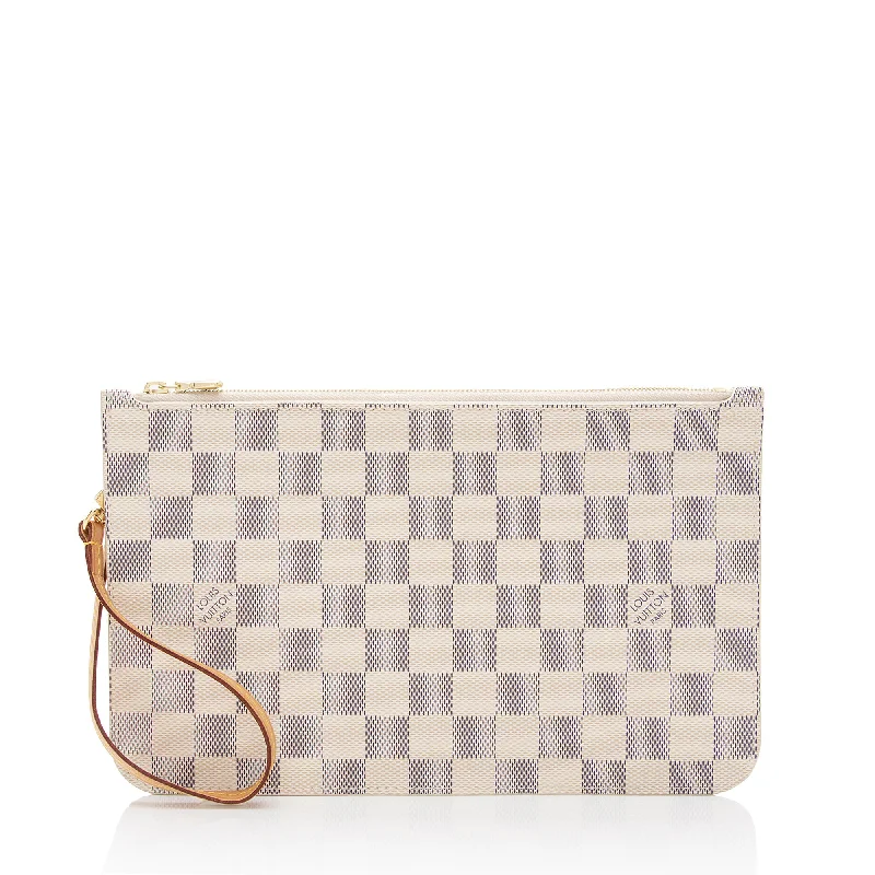 Louis Vuitton handbags for fashion-forward buyers -Louis Vuitton Damier Azur Neverfull MM Pochette (SHF-pOWDWj)