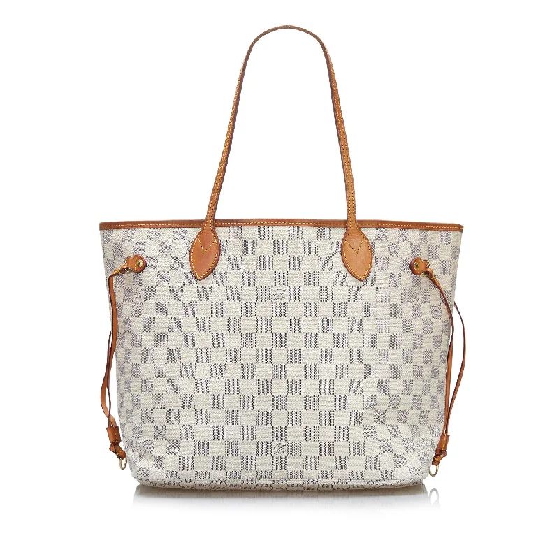 Louis Vuitton bags with polished finishes -Louis Vuitton Damier Azur Neverfull MM (SHG-OiKWC6)