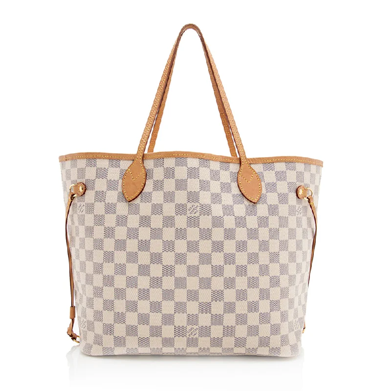 Louis Vuitton handbags with premium leather -Louis Vuitton Damier Azur Neverfull MM Tote (SHF-20038)