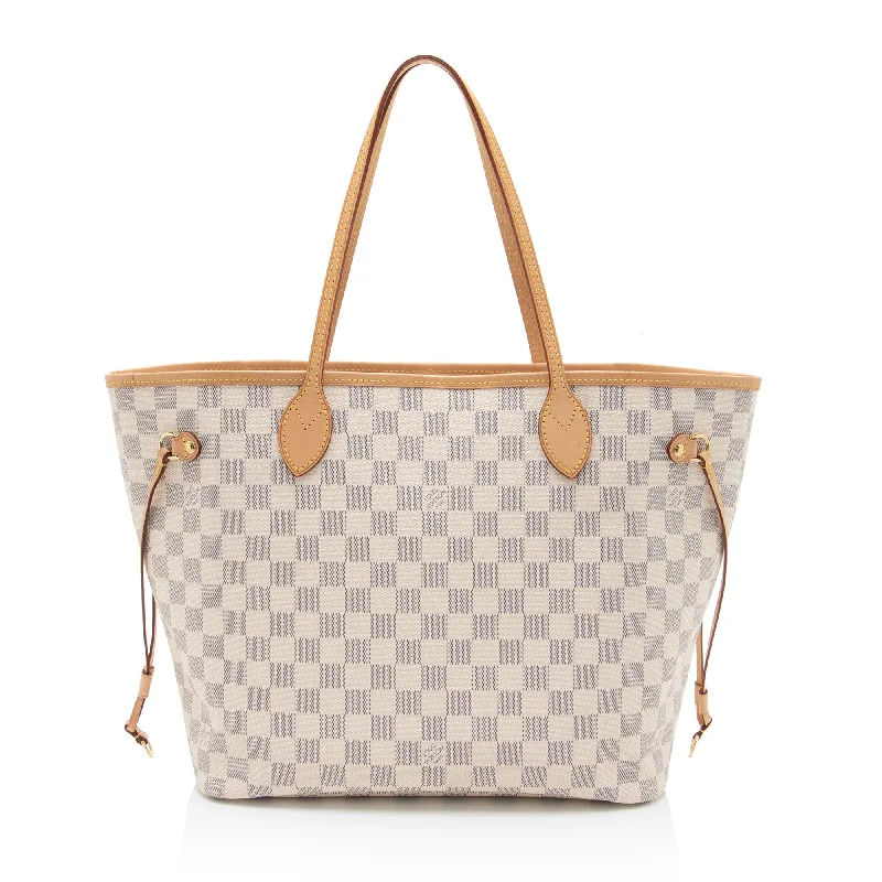 Louis Vuitton bags with luxurious detailing -Louis Vuitton Damier Azur Neverfull MM Tote (SHF-bHB5vU)