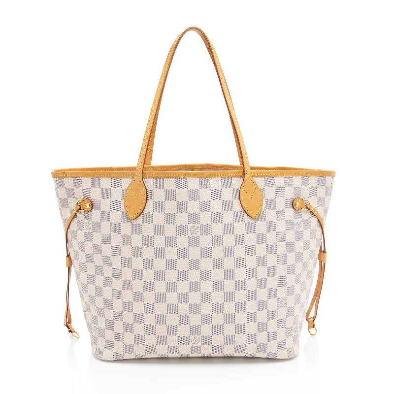 Louis Vuitton handbags with contemporary designs -Louis Vuitton Damier Azur Neverfull MM Tote (SHF-E9JIhp)