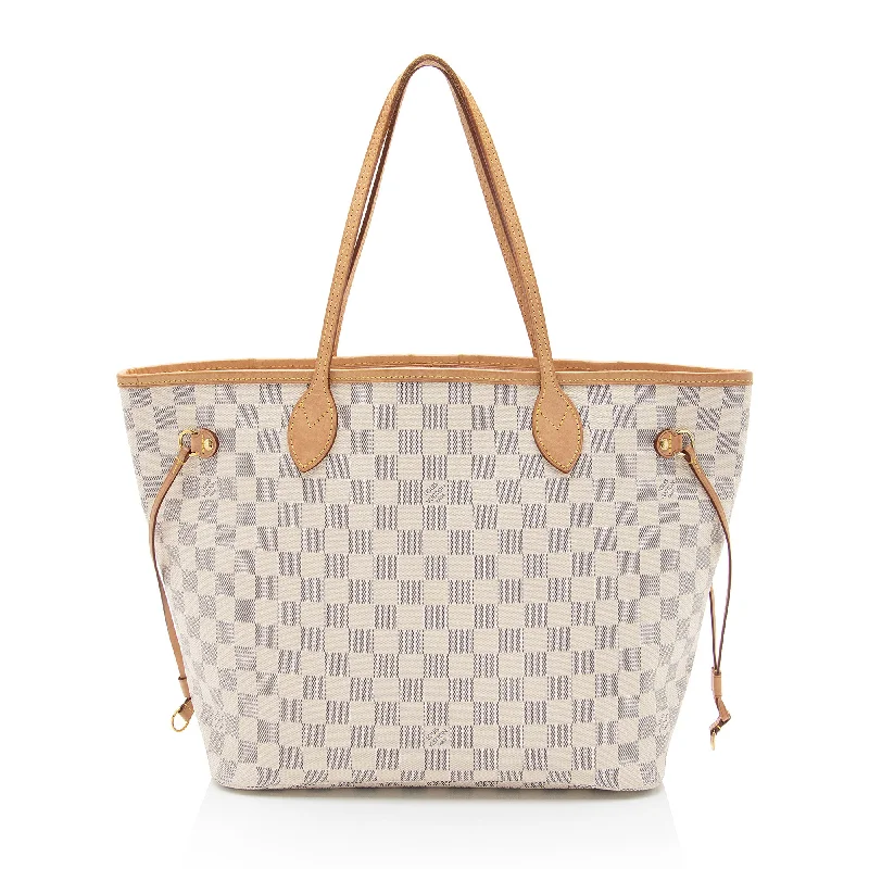 Louis Vuitton handbags with premium leather -Louis Vuitton Damier Azur Neverfull MM Tote (SHF-Qy78xW)