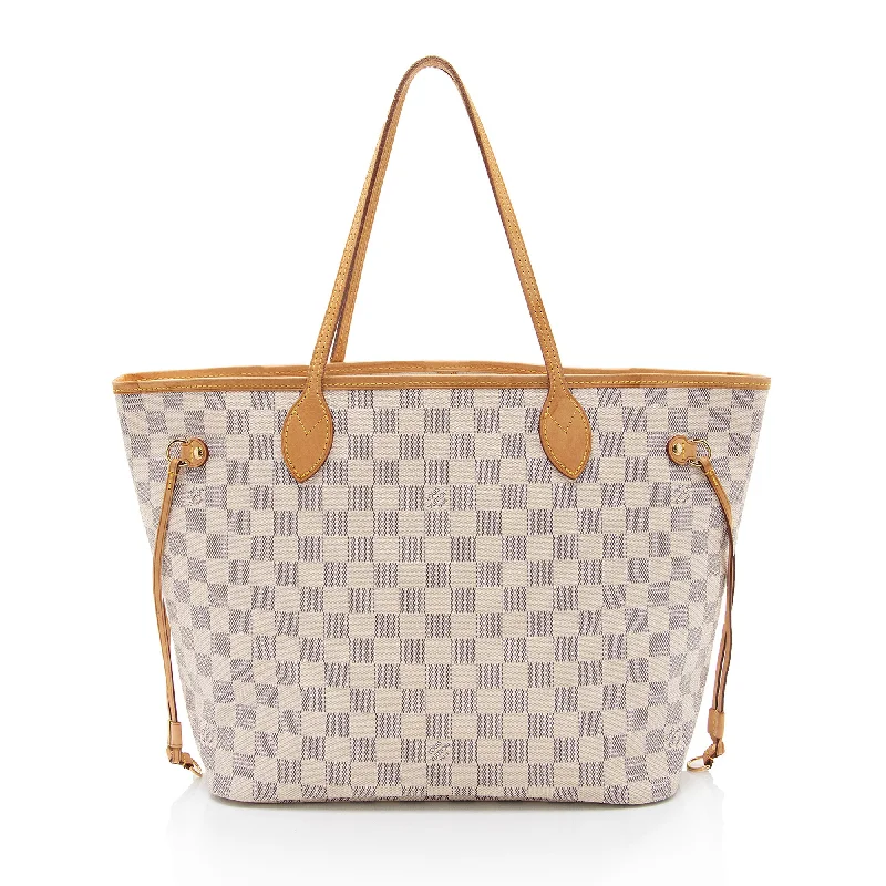 Louis Vuitton handbags with chic leather finishes -Louis Vuitton Damier Azur Neverfull MM Tote (SHF-rTmIzS)