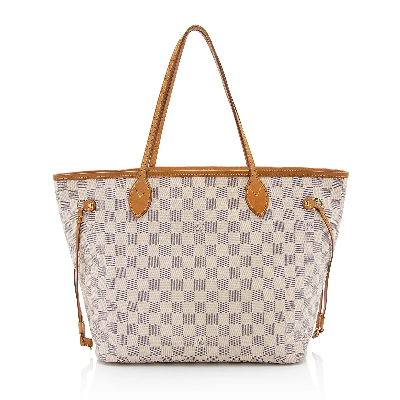 Louis Vuitton handbags with chic designs -Louis Vuitton Damier Azur Neverfull MM Tote (SHF-xO5ZZE)