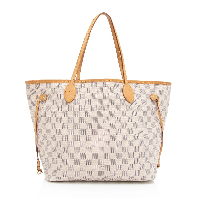 Louis Vuitton bags with stylish leatherwork -Louis Vuitton Damier Azur Neverfull MM Tote (SHF-Z6C9Qi)