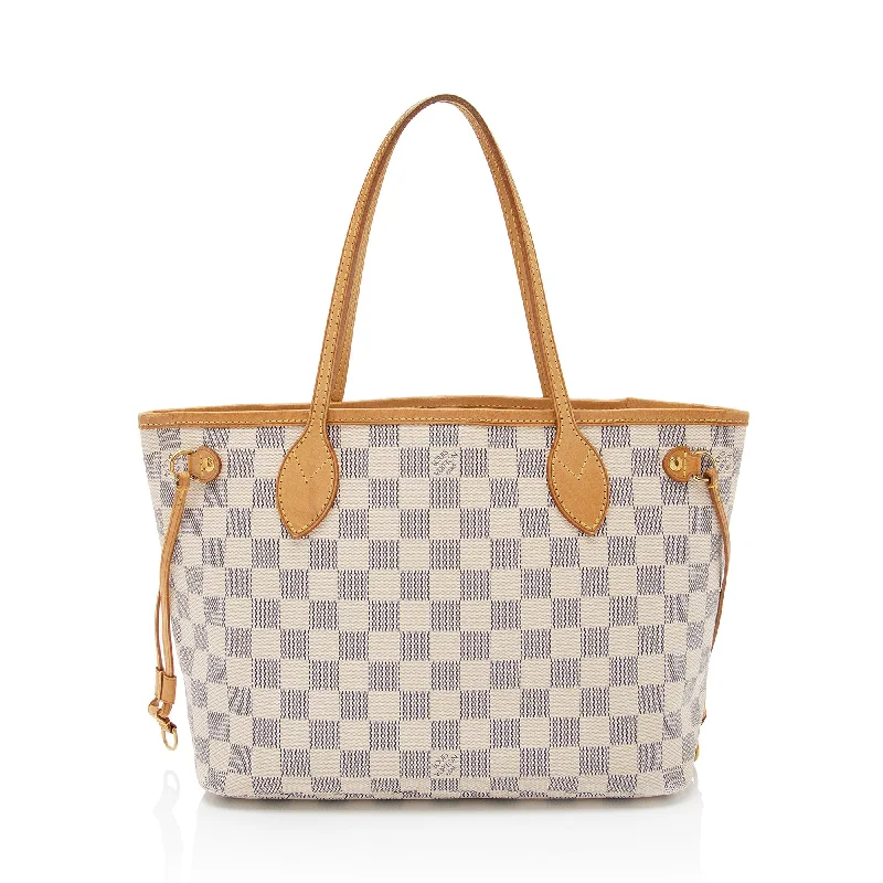 Louis Vuitton handbags with high-quality stitching -Louis Vuitton Damier Azur Neverfull PM Tote (SHF-DxgmLJ)