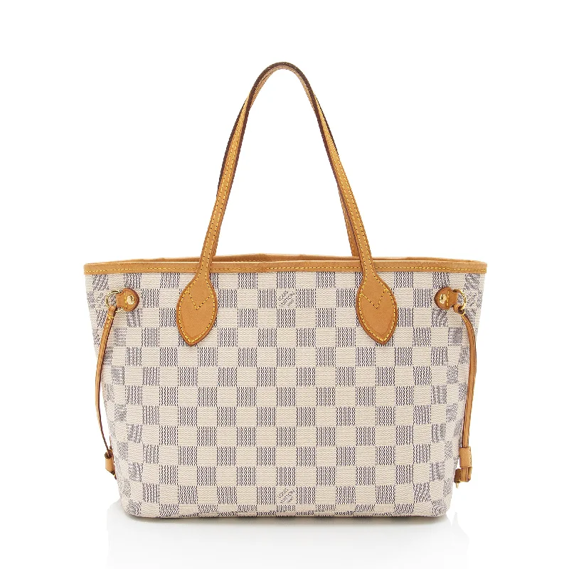 Louis Vuitton handbags for timeless elegance -Louis Vuitton Damier Azur Neverfull PM Tote (SHF-J4KzAC)