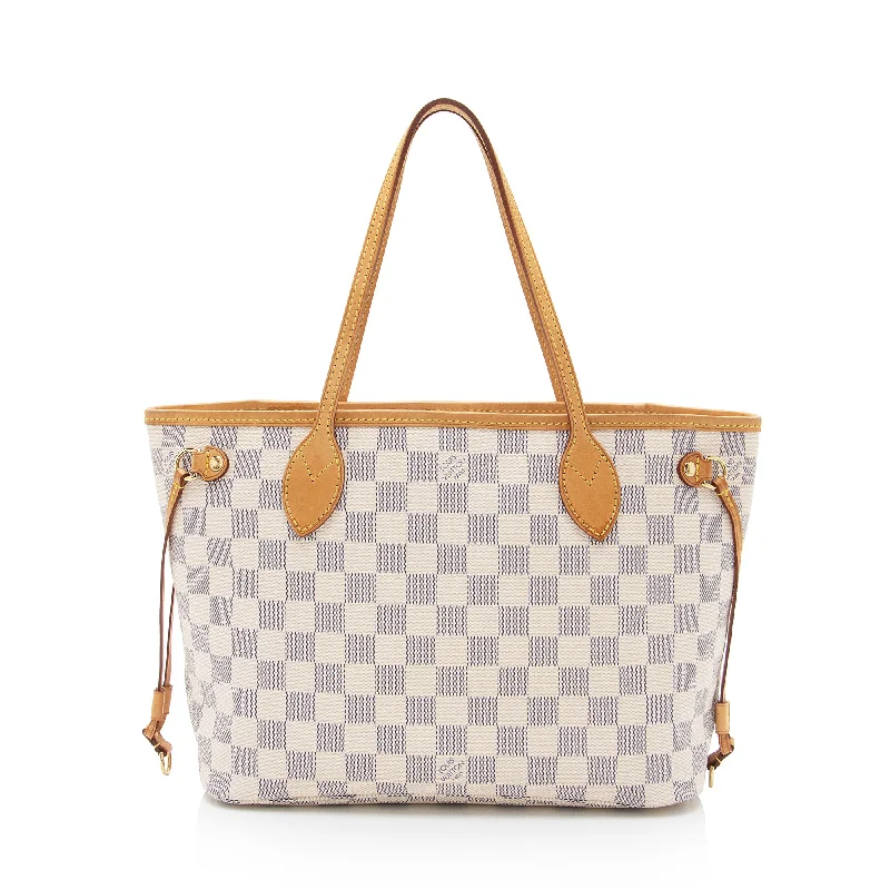 Louis Vuitton luxury handbags with unique patterns -Louis Vuitton Damier Azur Neverfull PM Tote (SHF-M1vkoR)