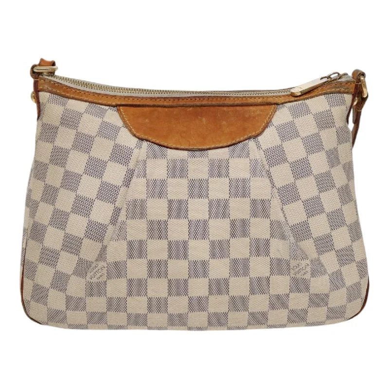 Louis Vuitton bags with signature logos -LOUIS VUITTON Damier Azur Siracusa PM Shoulder Bag N41113 LV 85144