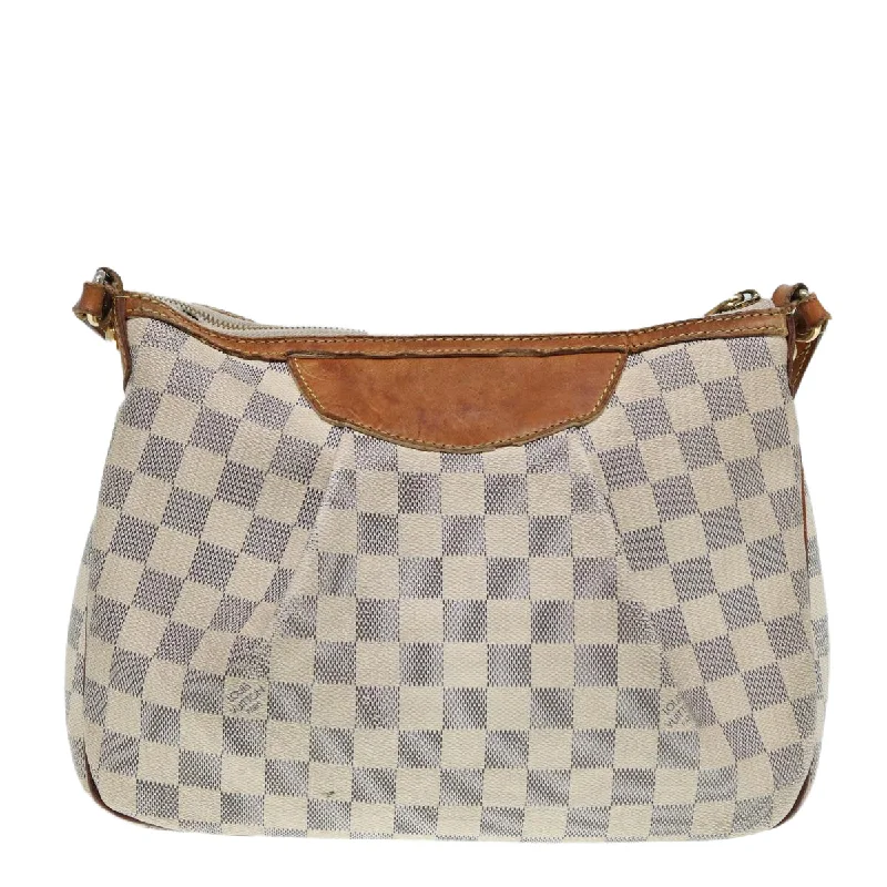 Louis Vuitton handbags with intricate leatherwork -LOUIS VUITTON Damier Azur Siracusa PM Shoulder Bag N41113 LV 87967