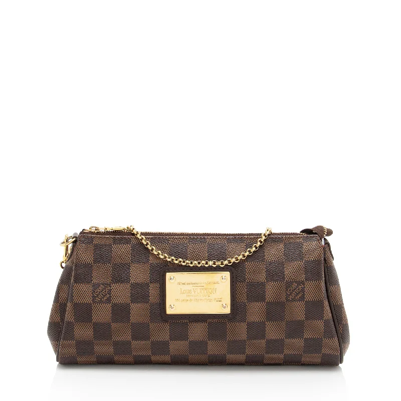 Louis Vuitton bags with iconic monogram -Louis Vuitton Damier Ebene Eva Clutch - FINAL SALE (SHF-N7lj6C)