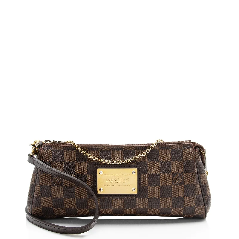 Louis Vuitton bags for luxury wardrobes -Louis Vuitton Damier Ebene Eva Clutch (SHF-qfvFo6)