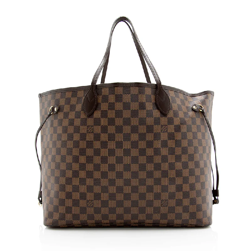 Louis Vuitton leather bags with gold accents -Louis Vuitton Damier Ebene Neverfull GM Tote (SHF-20007)