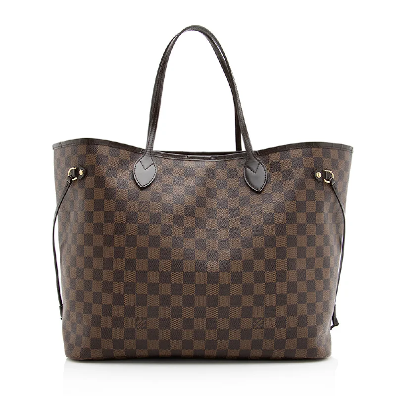 Buy Louis Vuitton leather handbags online -Louis Vuitton Damier Ebene Neverfull GM Tote (SHF-20196)