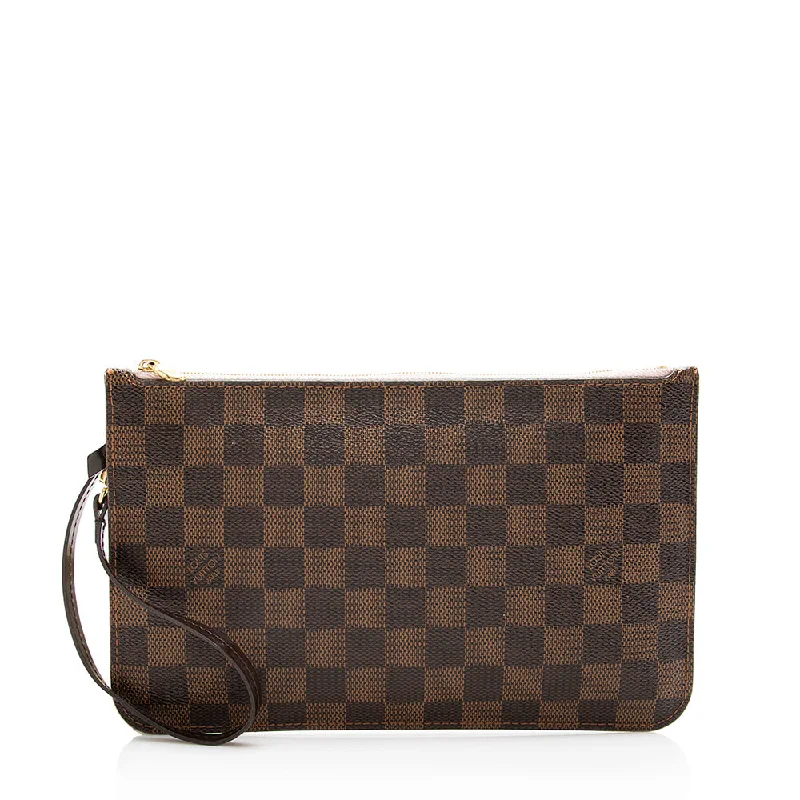 Louis Vuitton bags with structured shapes -Louis Vuitton Damier Ebene Neverfull MM Pochette (SHF-16975)