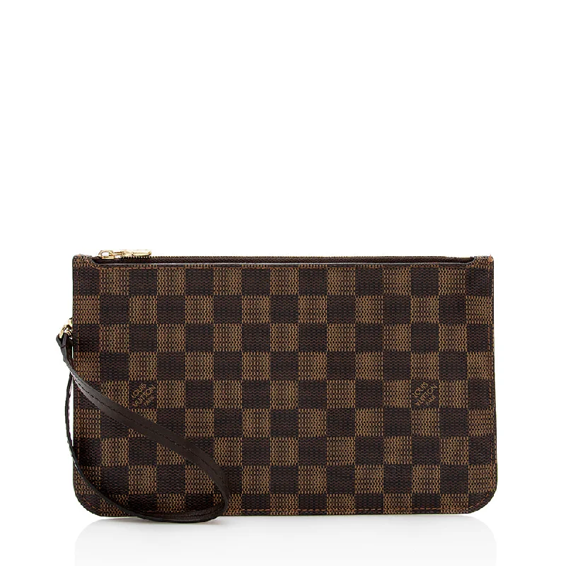 Louis Vuitton bags with unique detailing -Louis Vuitton Damier Ebene Neverfull MM Pochette (SHF-19214)