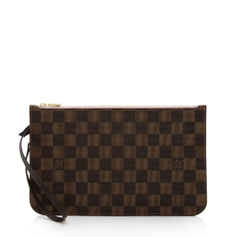 Louis Vuitton handbags with stylish compartments -Louis Vuitton Damier Ebene Neverfull MM Pochette (SHF-o0z0so)