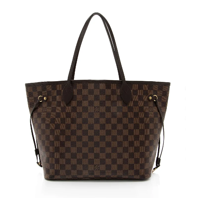 Louis Vuitton bags for fashion-forward women -Louis Vuitton Damier Ebene Neverfull MM Tote (SHF-BrNtNW)