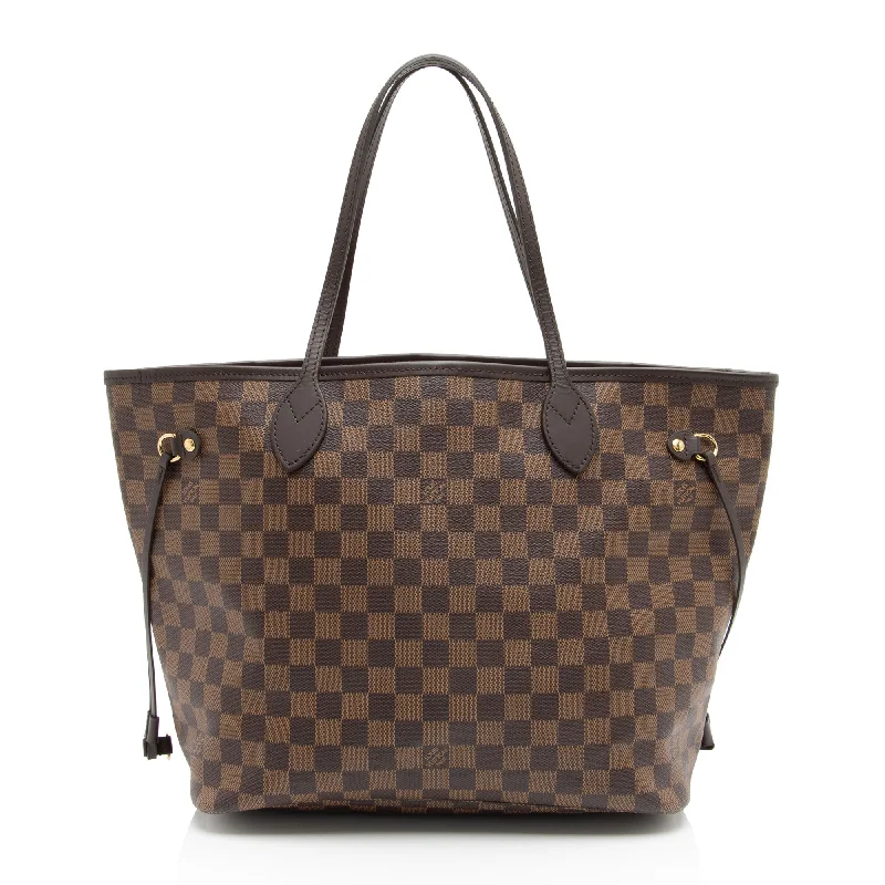 Louis Vuitton bags with minimalist details -Louis Vuitton Damier Ebene Neverfull MM Tote (SHF-MGX6T7)